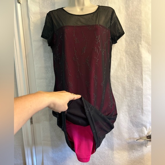 My Michelle Juniors Vintage Y2K lined Sheath sheer mesh dress Sz-L(11/13). AA9 - Picture 4 of 12